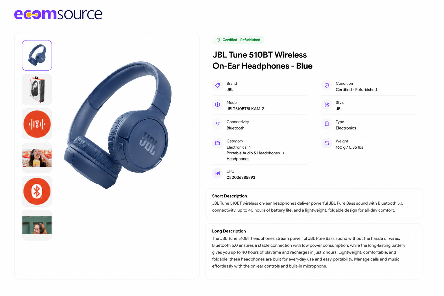 EcomSource Product Intelligence Real Dashboard Showcase